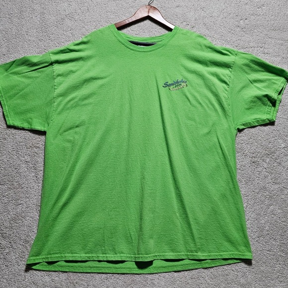 Gildan Ultra Cotton Sandshaker 2014 Mermaid Fishing Graphic T Shirt Mens 3XL - Picture 2 of 9